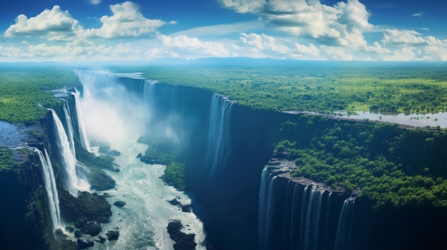 Photo gratuite le magnifique paysage naturel des chutes d'eau