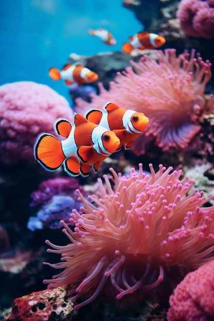 Photo gratuite magnifique poisson-clown exotique