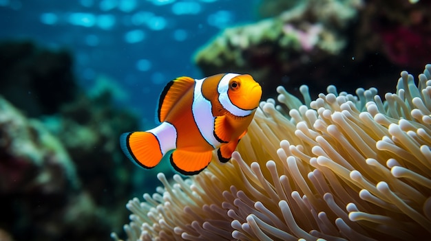 Magnifique poisson-clown sous-marin