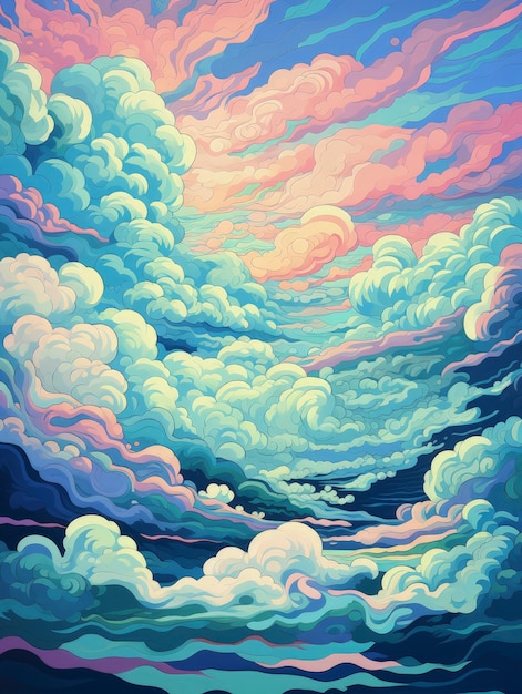 Magnifiques nuages art numérique