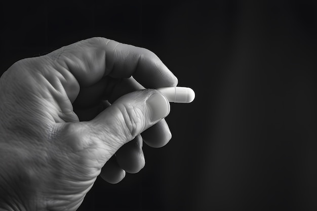 Photo gratuite la main avec le médicament dans le style sombre