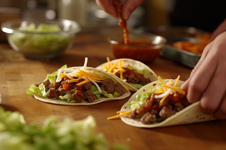 Photo gratuit la main tenant un délicieux taco