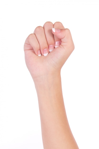 Mains de femme vide isolées sur fond blanc