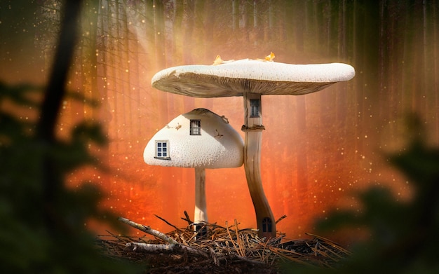 Photo gratuite maison humaine dans les champignons