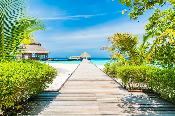 Photo gratuit maison maldives exotique mer voyage