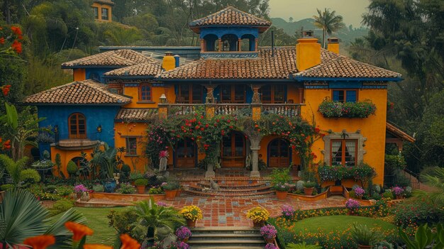 Une maison traditionnelle mexicaine colorée