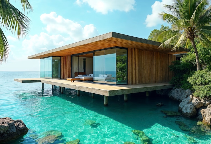Photo gratuit une maison de vacances de luxe