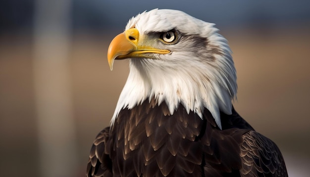 Majestic Bald Eagle perching selective focus fier symbole généré par l'IA