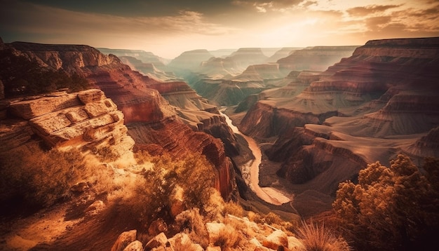 Photo gratuite majestueuse falaise de grès érodée par la beauté de la nature générée par l'ia