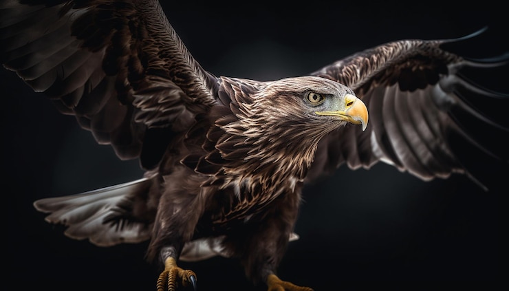 Photo gratuit le majestueux pygargue à tête blanche déploie des ailes semblant agressives générées par l'ia