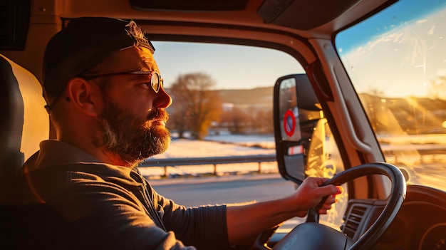 Photo gratuite man working as a truck driver posing