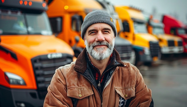 Photo gratuite man working as a truck driver