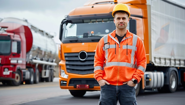 Photo gratuite man working as a truck driver