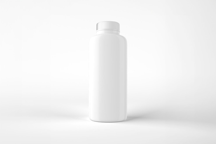 Photo gratuit une maquette de bouteille en plastique blanche isolée sur un fond blanc