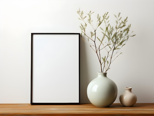 maquette de cadre d'affiche en gros plan esthétique intérieure minimaliste