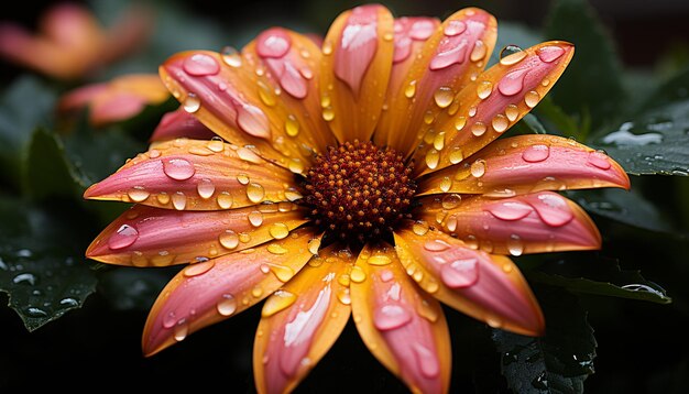 Une marguerite gerbera violette et vibrante reflète la beauté de la nature générée par l'intelligence artificielle