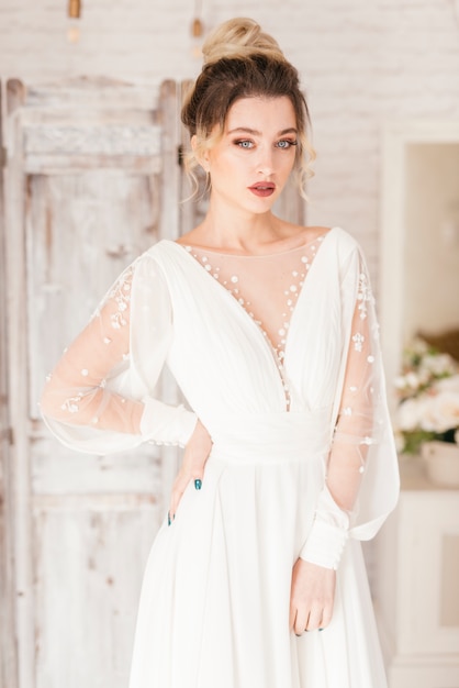 Mariée avec robe de mariée