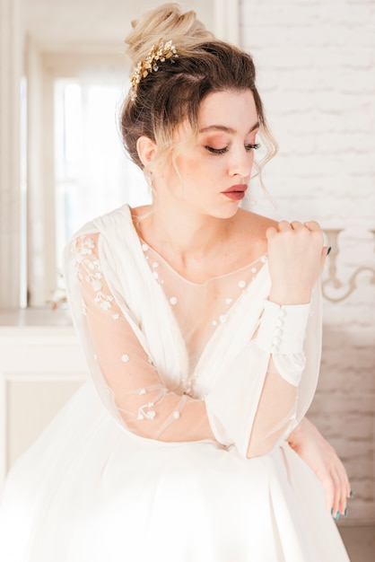 Mariée avec robe de mariée