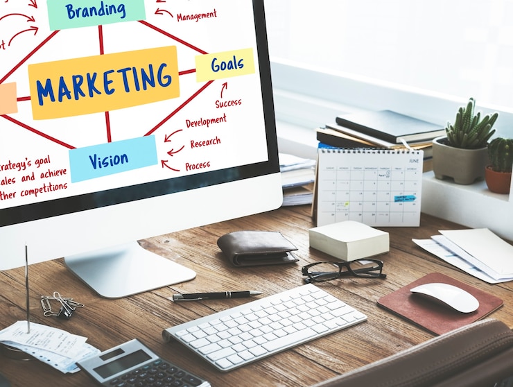 Photo gratuit marketing, marque, planification, vision, objectifs, concept