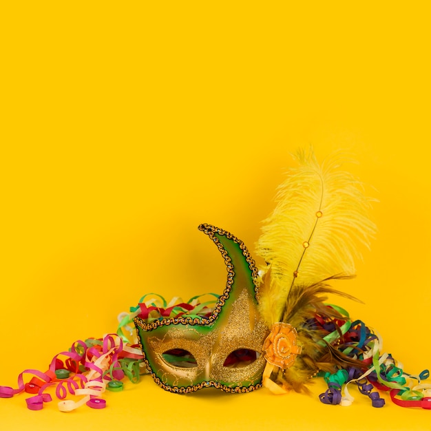 Masque de carnaval avec des plumes