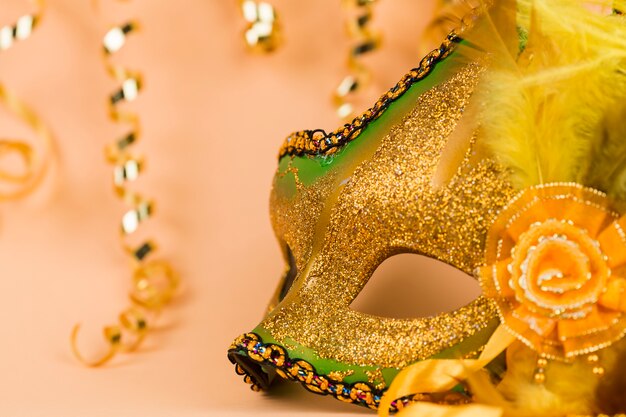 Masque de carnaval avec des plumes