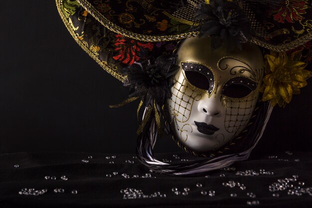 Un masque élégant du carnaval vénitien