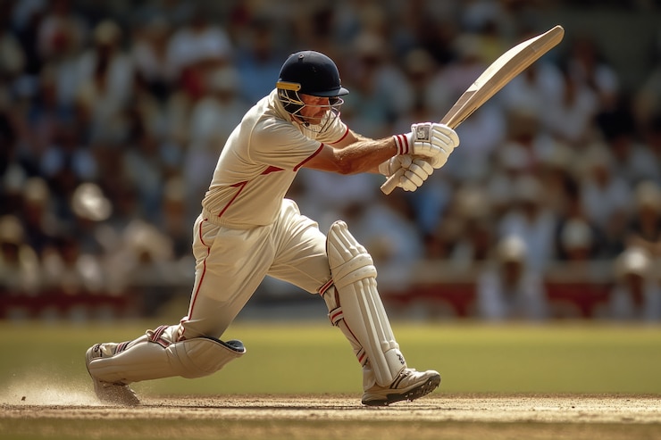 Photo gratuit match de cricket avec un joueur