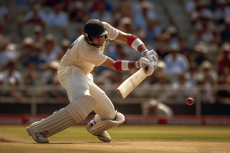 Photo gratuit match de cricket avec un joueur