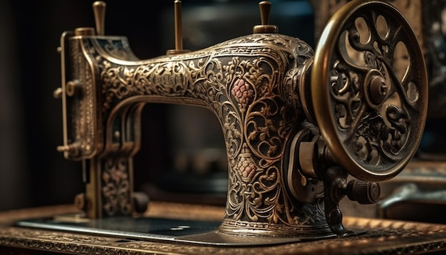 Matériel de couture antique sur une table en bois La créativité abonde générée par l'IA