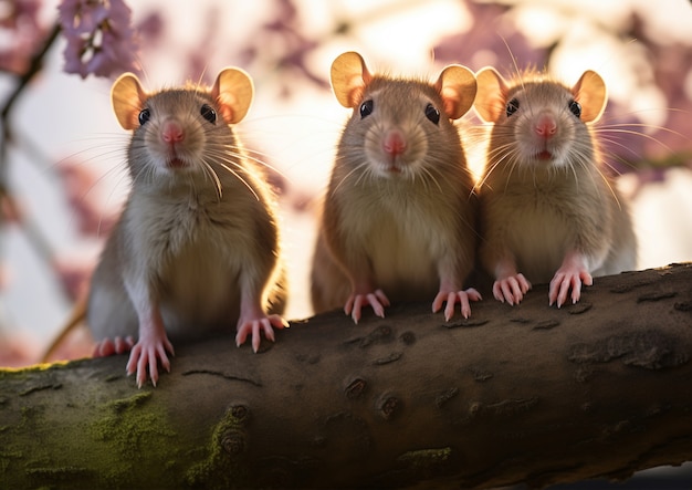 Photo gratuite la méchanceté des rats sauvages