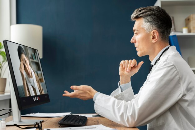 Médecin proposant la téléconsultation médicale