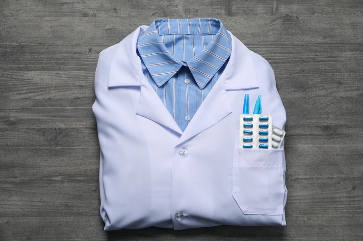 Photo gratuit médecine uniforme soins de santé journée des travailleurs médicaux vue de dessus