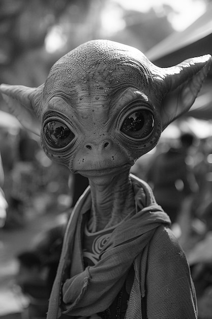 Photo gratuite medium shot monochrome alien