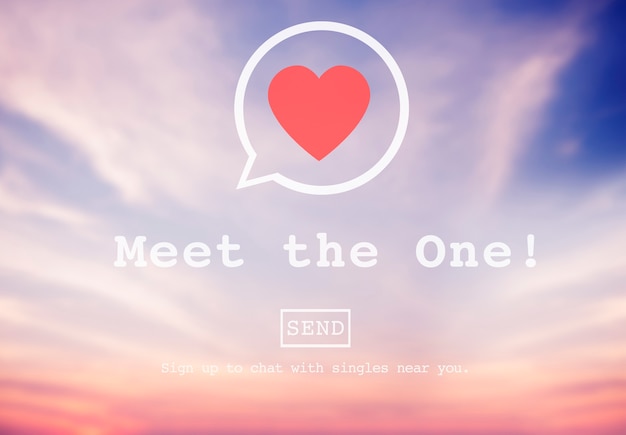 Photo gratuite meet the one page web d'inscription au matchmaking en ligne