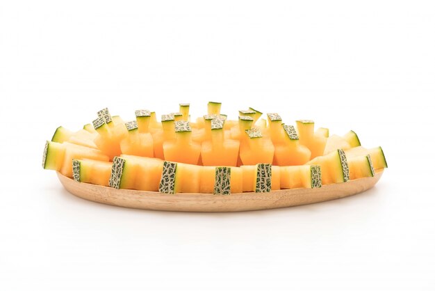 melon de cantaloupe sur blanc