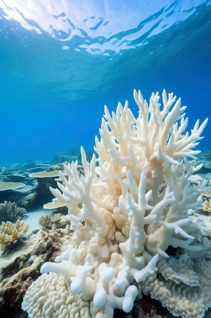 Photo gratuite la menace du blanchiment des coraux pour la vie marine