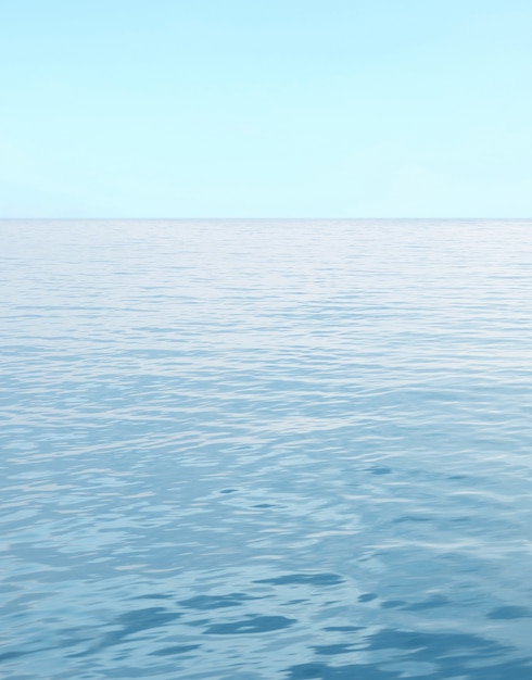 Mer bleue avec des vagues et ciel bleu clair