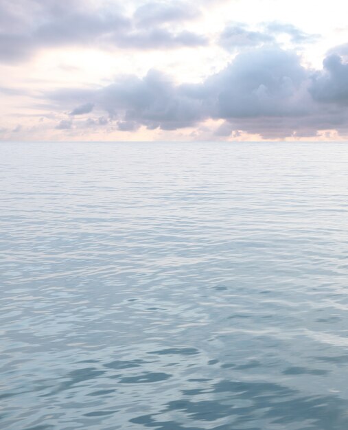 mer avec des vagues et ciel nuageux