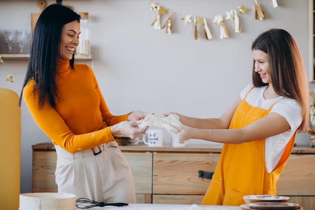 Mère, fille, cuisson, cuisine