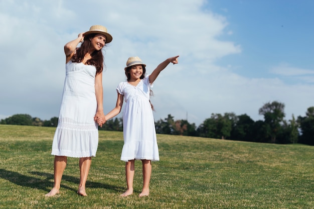 Mère, Fille, Regarder Loin