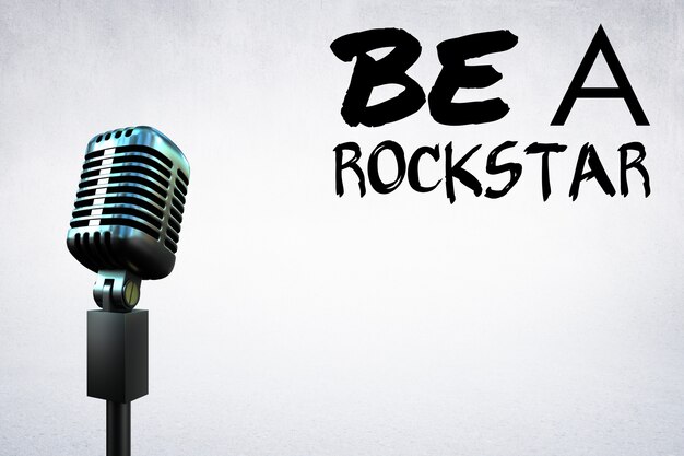 Microphone avec un message de motivation