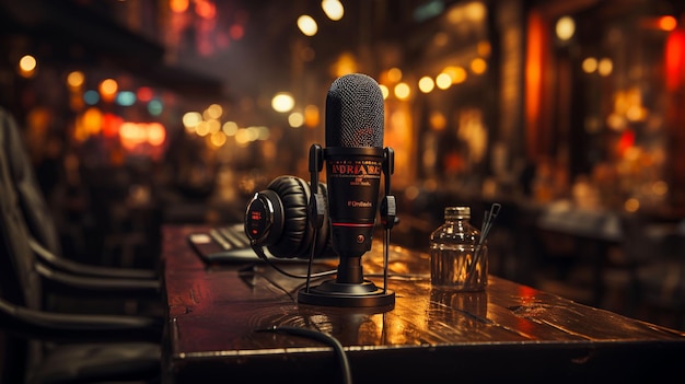 Photo gratuite microphone de podcast hyper réaliste