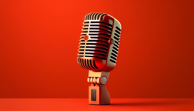 Microphone sur scène chanteur interprète de la musique rock AI générative
