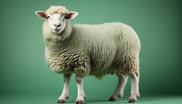 Photo gratuite un mignon agneau paissant dans un pâturage vert, une innocence et une fourrure moelleuse générées par l'intelligence artificielle.