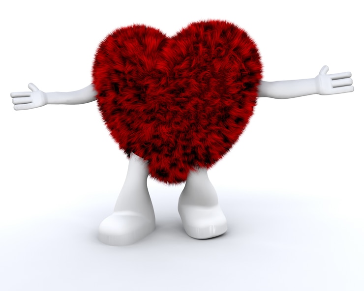Photo gratuit mignon caractère du coeur velu