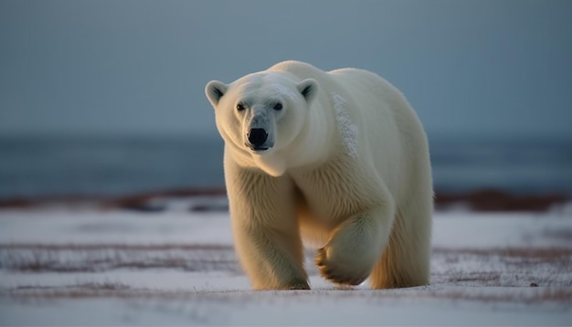 Un mignon mammifère marchant sur de la glace gelée générée par l'IA