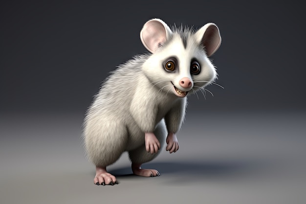 Photo gratuite un mignon opossum dans le studio.