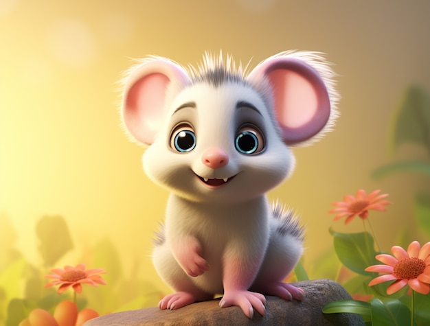 Un mignon opossum à l'extérieur