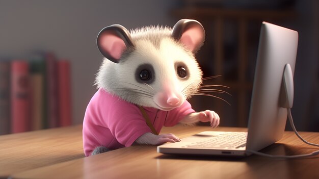 Un mignon opossum à l'intérieur