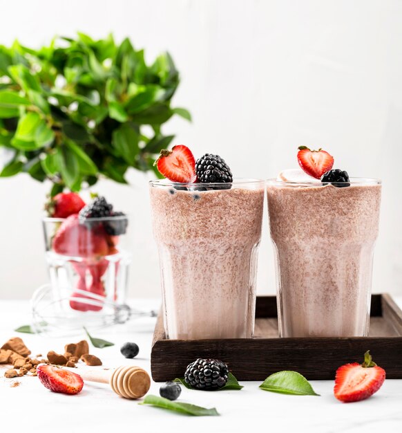 Milk-shake au chocolat gros plan